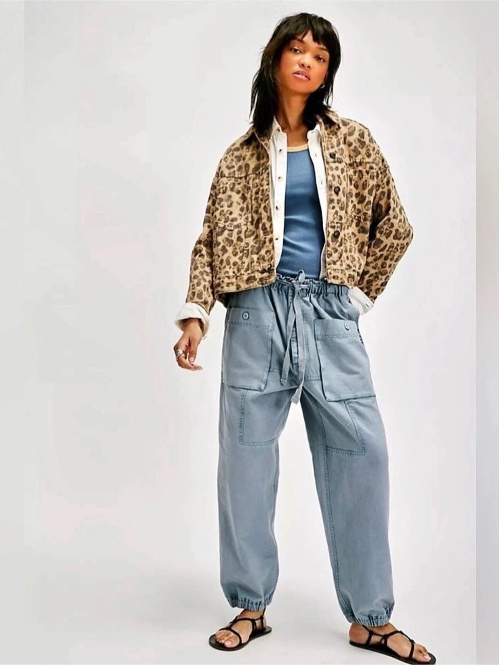 NWT Free People River Stone Pants in Autumn Sky